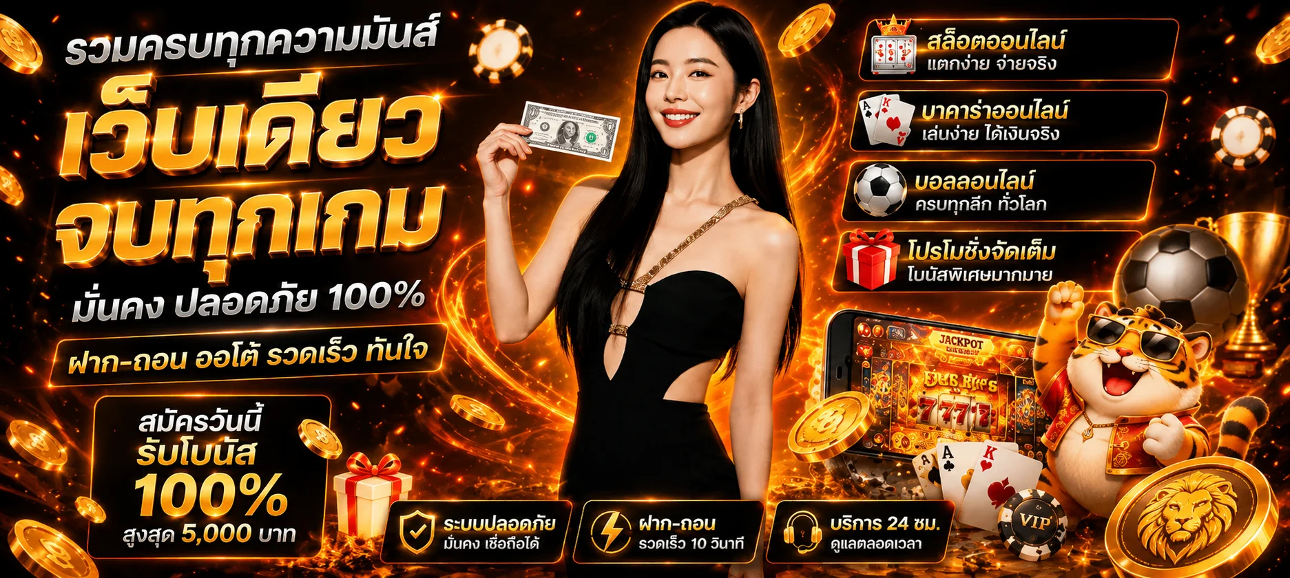 ภาพรวมเกม Lion7 สล็อต คาสิโน กีฬา และโบนัส